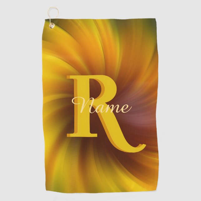 Elegant Custom Monogram Your Initial Name Golf Towel (Front)