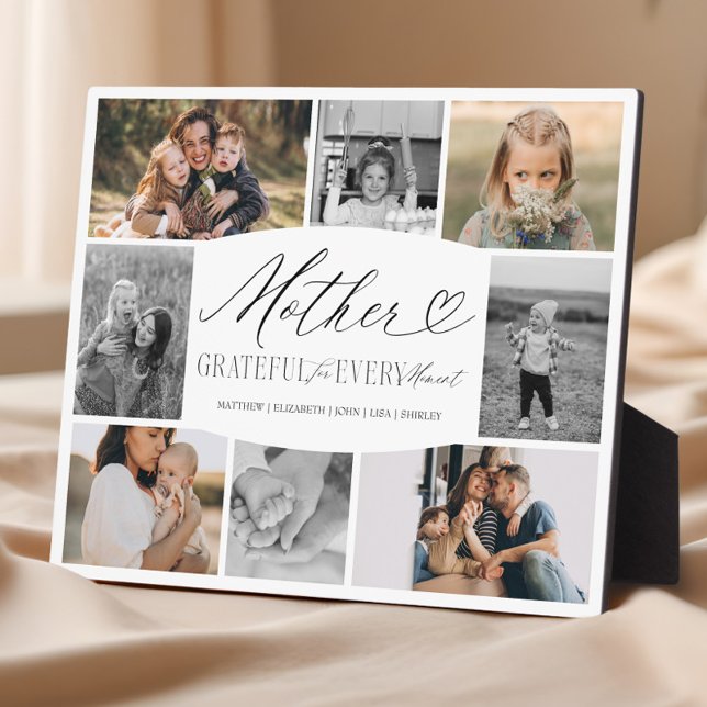 Elegant Custom Mother Photo Collage Mom Keepsake Plaque (Elegant Custom Mother Photo Collage Mom Keepsake Plaque)