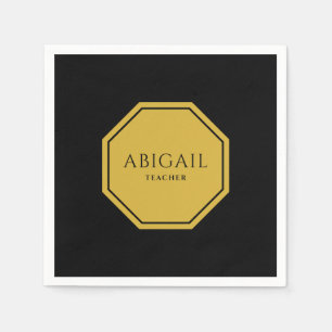 Elegant Custom Name and Title Standard Cocktail Napkin