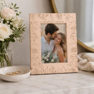 Elegant Custom Name Couple Memory Photo Etched Frames