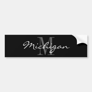 Elegant custom name monogram bumper stickers