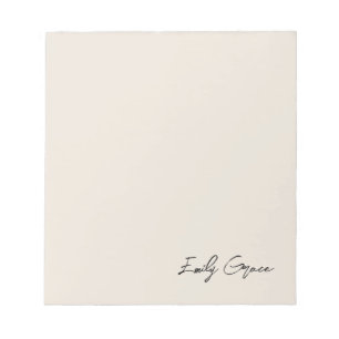 Elegant Custom Name Neutral Memo Stationery Notepad