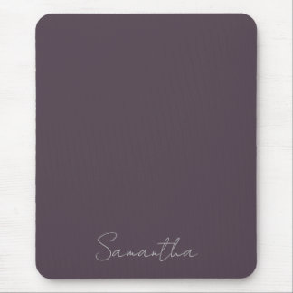 Elegant Custom Name Purple Taupe Mouse Pad