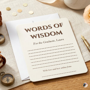 Elegant Custom Name Words of Wisdom Graduation Adv Thank You Card