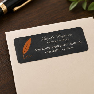 Elegant Custom Notary Public Return Address Label