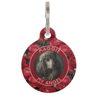 Elegant Custom Pet Parent Gift Ranunculus Flower Tag