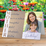 Elegant Custom Photo Acrostic Poem Mother Birthday Card<br><div class="desc">Show your appreciation to your mother on her birthday, with this customizable acrostic poem birthday card. The word 'Mother' is in faux gold lettering down the left side of the card, each letter being the starting point for a positive word or phrase. You can choose to keep the default text...</div>