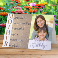 Elegant Custom Photo Acrostic Poem Mother Birthday