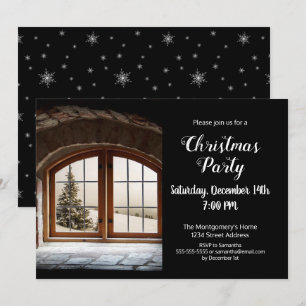 Elegant Custom Photo Christmas Party Invitation
