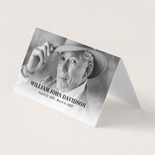 Elegant Custom Photo Funeral Remebrance Business Card