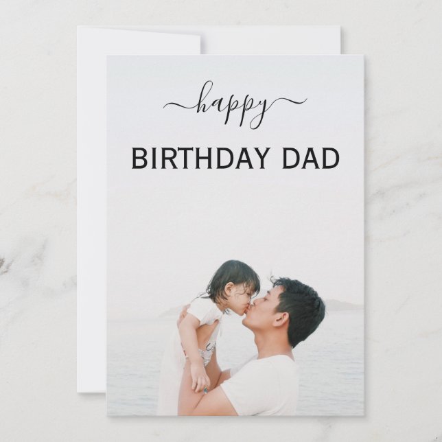 elegant custom photo happy birthday dad/father card (Front)
