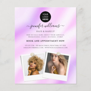 Elegant Custom Photo Logo Promotional Purple Flyer