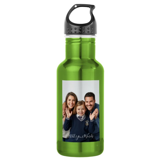 Elegant Custom Photo & Text Personalized  532 Ml Water Bottle (Front)
