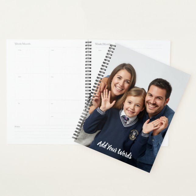 Elegant Custom Photo & Text Personalized  Planner (Display)