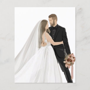 Elegant Custom Photo Wedding Information Flyer 