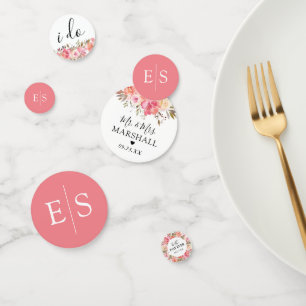 Elegant Custom Pink Floral Wedding Confetti
