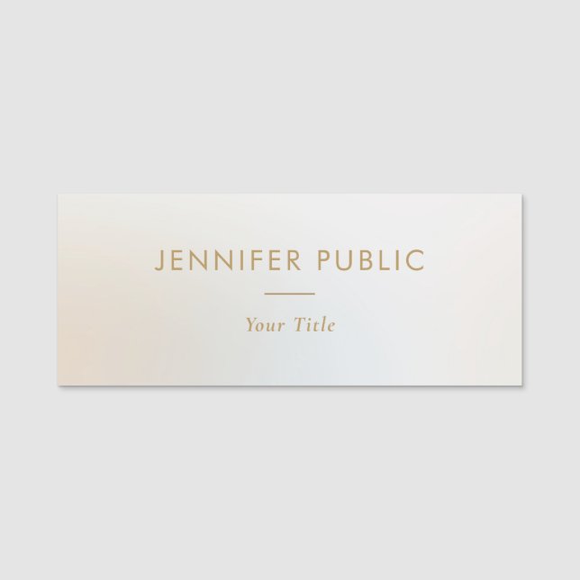 Elegant Custom Rectangle Staff Employee Classic Name Tag (Front)