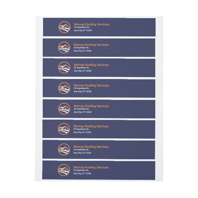 Elegant Custom Roofing Contractor  Wrap Around Label (Sheet)