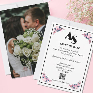 Elegant Custom Save the Date QR Invitation Card 