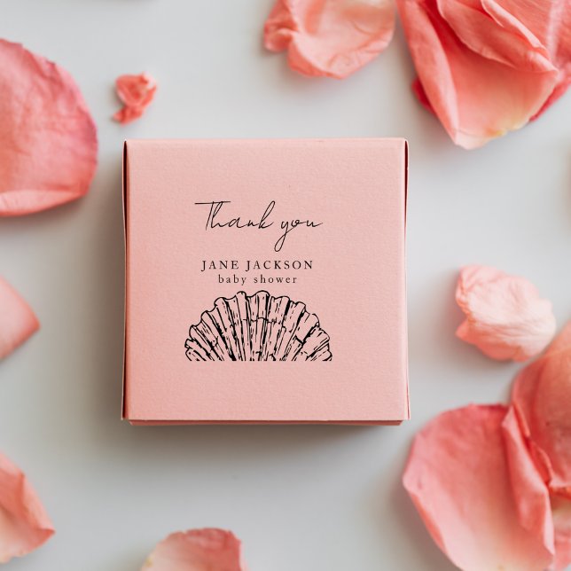 Elegant Custom Scallop Shell Baby Shower  Rubber Stamp (Creator Uploaded)