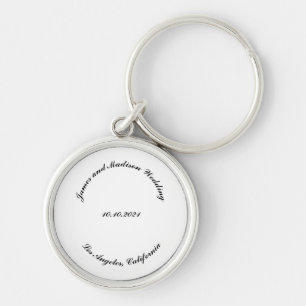 Elegant Custom script Name date wedding favour Keychain