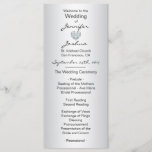 Elegant Custom Silver Black Wedding Programs<br><div class="desc">Greet your guests at your wedding ceremony with these elegant personalized programs.  Silver ombre and black letters DIY templates for you to edit as you wish. Faux diamond heart to add some little sparkle. Part of the collection 'BLACK & SILVER'</div>