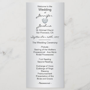Elegant Custom Silver Black Wedding Programs