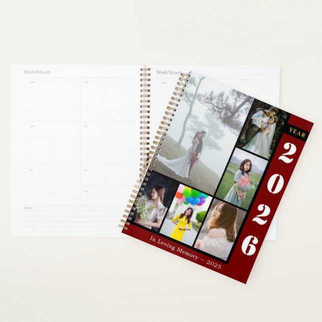 Elegant Custom Six-Photo Planner for Daily Organiz (Devant avec enveloppe)