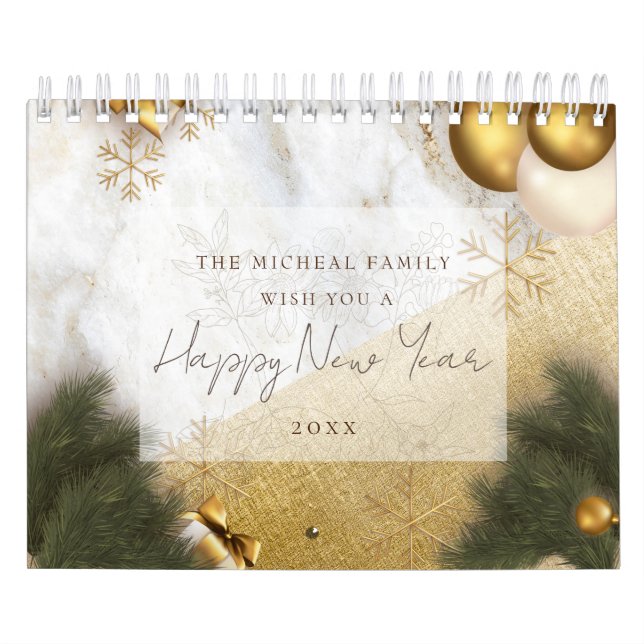 Elegant custom text quote ,Christmas & new year  Calendar (Cover)