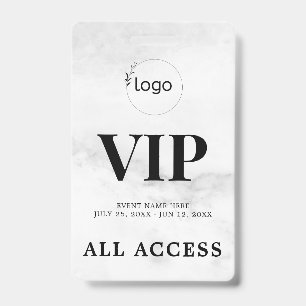 Elegant Custom VIP All Access Pass Event Badge