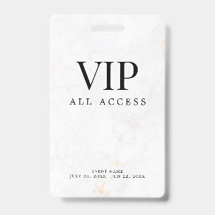 Elegant Custom VIP All Access Pass Event Badge