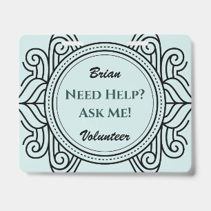 Elegant Custom Volunteer Event Name Badge
