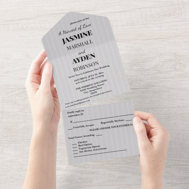 Elegant Custom Wedding Invitations  (Tearaway)