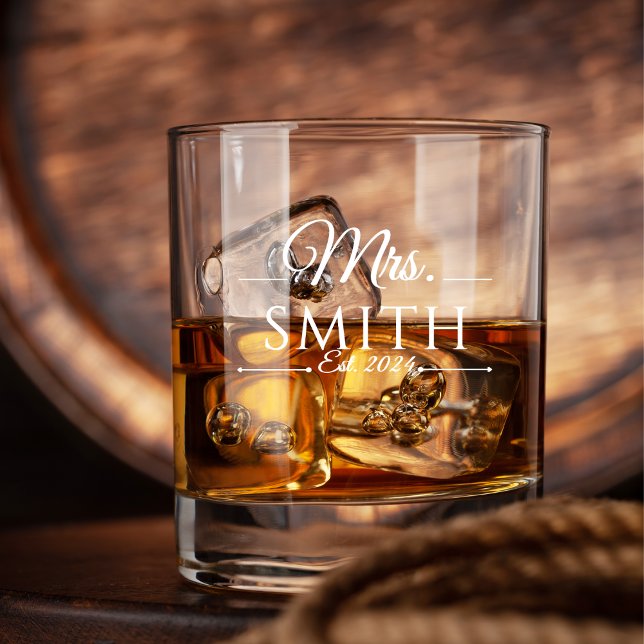 Elegant Custom Wedding Name Whiskey Glass (Creator Uploaded)