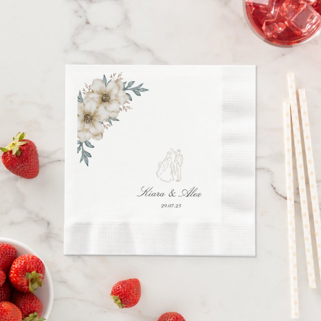 Elegant Custom Wedding Napkins – Personalized  (Insitu)