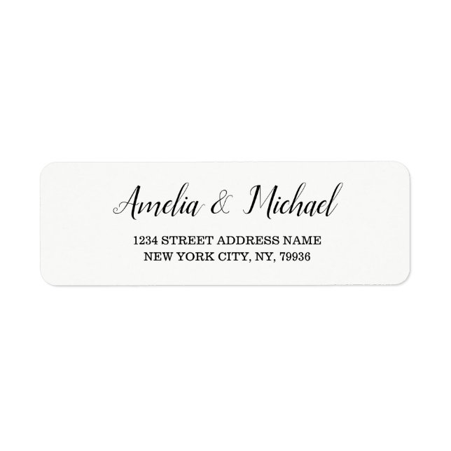 Elegant Custom Wedding Return Address Label (Front)