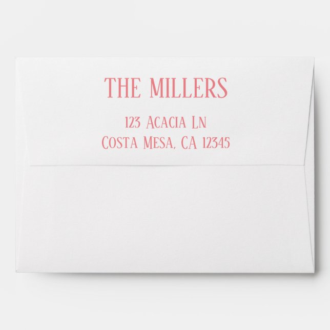Elegant Custom White and Pink Glitter Envelope (Back (Top Flap))