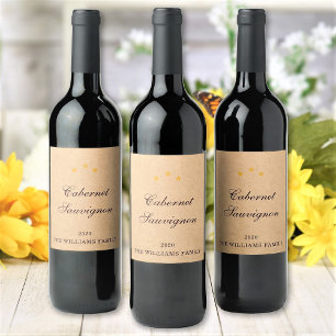 Elegant Custom Wine Variety Family Name and Year Label