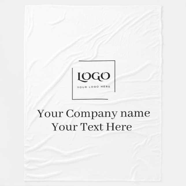 Elegant custom your logo template fleece blanket (Front)