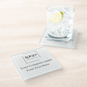 Elegant custom your logo template glass coaster