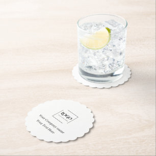 Elegant custom your logo template paper coaster