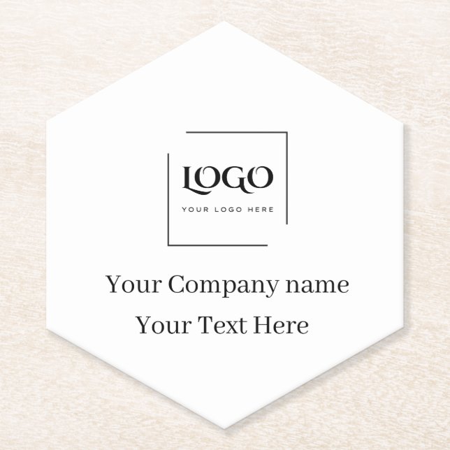 Elegant custom your logo template paper coaster (Front)
