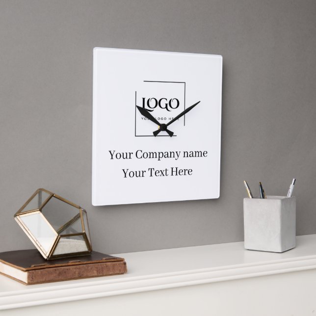 Elegant custom your logo template square wall clock (Office)