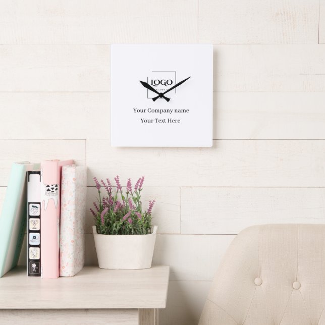 Elegant custom your logo template square wall clock (Reading Room)