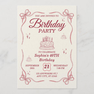 Elegant Customizable Birthday Invitation Card