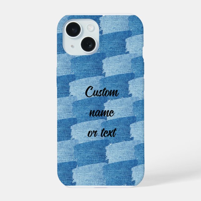 Elegant Customizable Blue Denim Phone Case (Back)