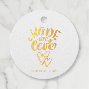 Elegant Customizable Calligraphy Made with Love Fo Favour Tags