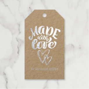 Elegant Customizable Calligraphy Made with Love Gift Tags