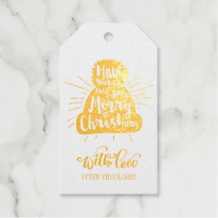 Elegant Customizable Christmas Seasons Greetings F Gift Tags