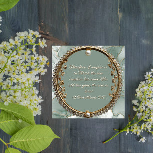 Elegant Customizable Downloadable Gold Pearl Frame Holiday Card